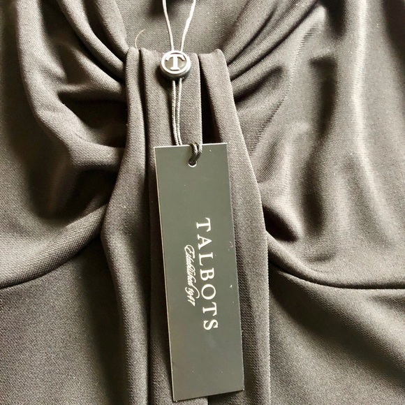 TALBOTS PETITE BLACK DRESS WITH KNOT DETAIL - Picture 3 of 6
